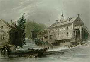 Mills at Sherbrooke, on the River Magog - Bartlett, W. H.