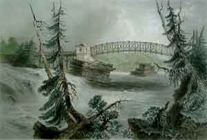 Bridge at Bytown, Upper Canada - Bartlett, W. H.