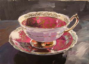 Magenta and Gold Tea Cup - Pepler, Susan