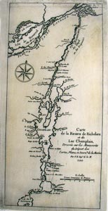 Map of Champlain lake and Richelieu River - * Cartes / Map