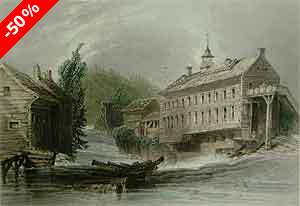 Mills at Sherbrooke, on the River Magog - Bartlett, W. H.