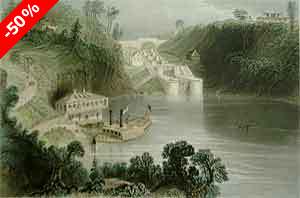 Locks on the Rideau Canal - Bartlett, W. H.