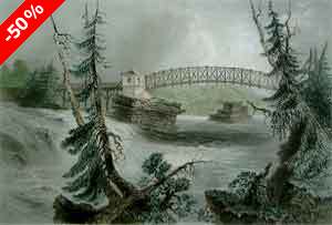 Bridge at Bytown, Upper Canada - Bartlett, W. H.